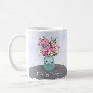 Mug Nom personnalisé Bénédiction d'anniversaire Vase d