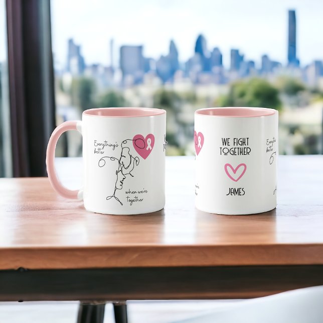 Mug Nom personnalisé Cancer du sein Lutter contre le c (Créateur téléchargé)