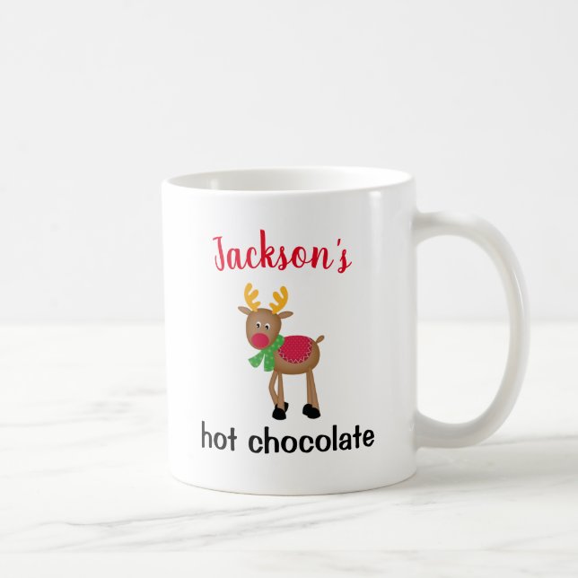 Mug nom personnalisé chocolat chaud vacances enfants (Droite)