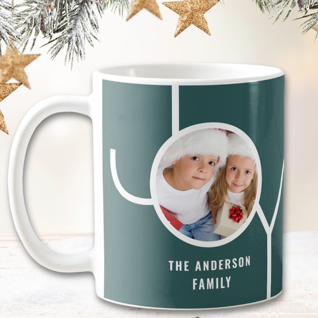 Mug Nom personnalisé Christmas Photo Green (Créateur téléchargé)