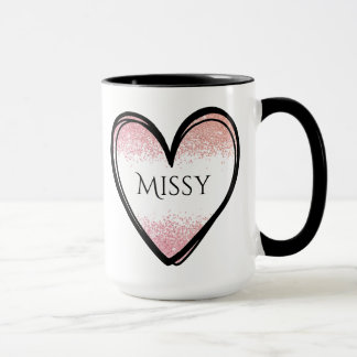 Mug Nom personnalisé Coeur Mug, Nom personnalisé Coffe