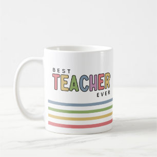 Mug Nom personnalisé Colorful Enseignant Appréciation 
