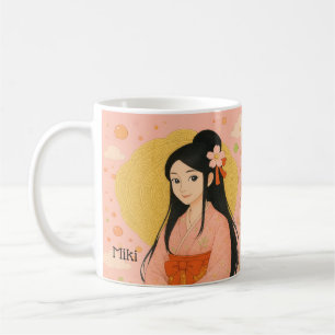 Mug Nom personnalisé Cute fille kimono japonais Prince