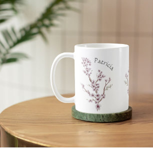 Mug Nom personnalisé Cute Nature’s Cherry Blossom Pink