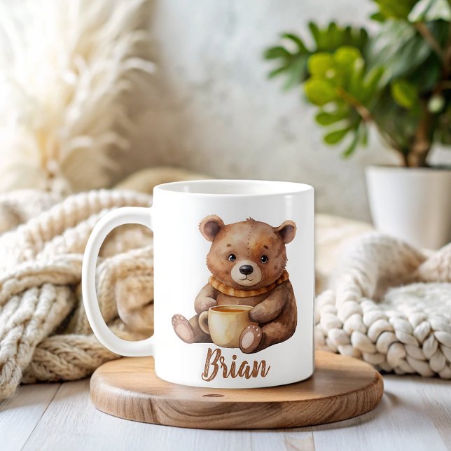 Mug Nom personnalisé Cute Teddy Bear (Créateur téléchargé)