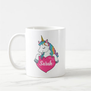 Mug Nom personnalisé Cute Unicorn 