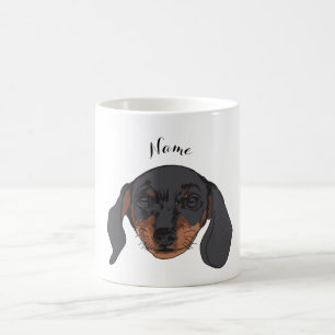 Mug Nom personnalisé Dachshund Art