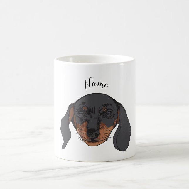 Mug Nom personnalisé Dachshund Art (Centre)
