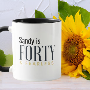 Mug Nom personnalisé d'anniversaire est 40 et Intrépid