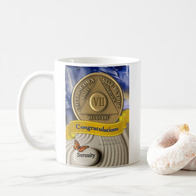 Mug NOM PERSONNALISÉ DE 7 ANS Sérénité Anniversaire (Avec donut)