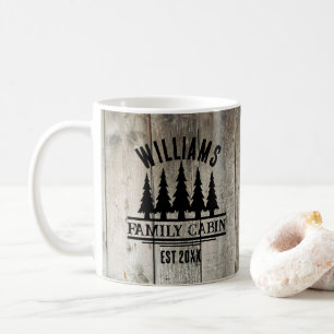 Mug Nom personnalisé de cabane de famille de forêt rus
