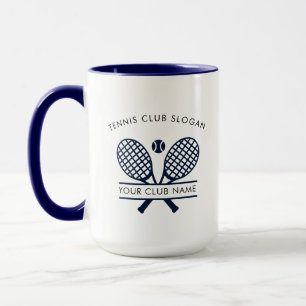 Mug Nom personnalisé de club de tennis country moderne