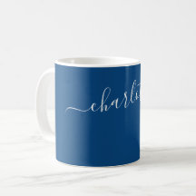 Nom Personnalisé de Couleur Cerulean Foncé Élégant
