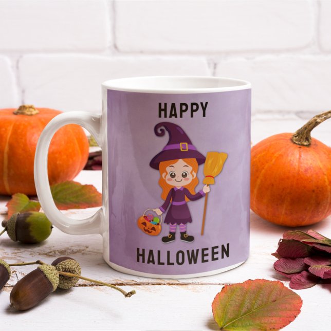 Mug Nom personnalisé de la sorcière d'Halloween pour e (Créateur téléchargé)