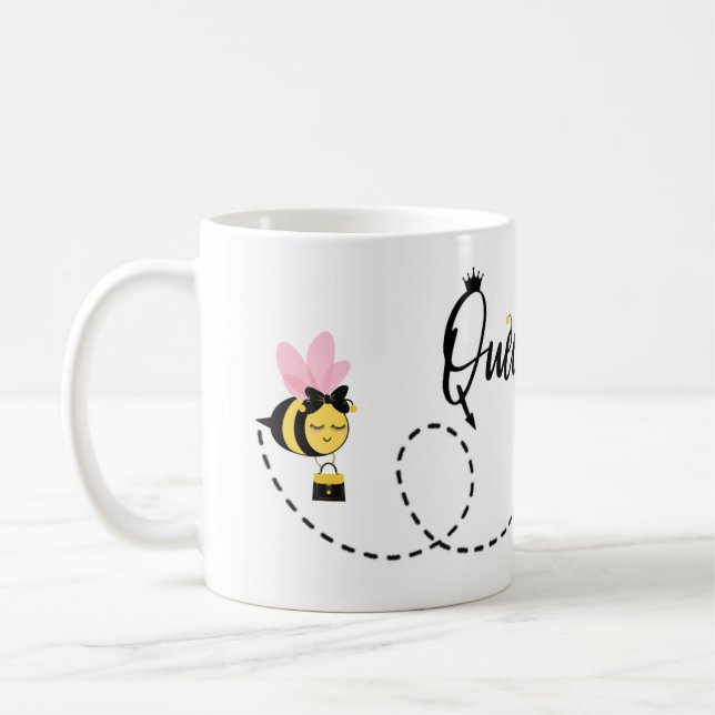Mug Nom personnalisé de l'abeille mignonne (Gauche)