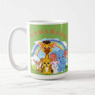 Mug Nom personnalisé de l'animal de la jungle