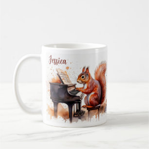 Mug Nom personnalisé de l'animal mignon d'écureuil et 