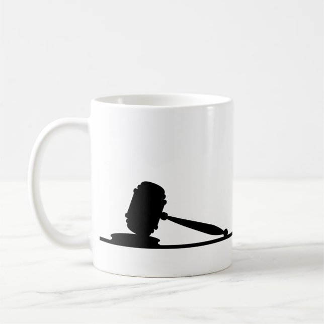 Mug Nom personnalisé de l'avocat noir et blanc (Gauche)