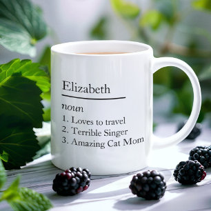 Mug Nom personnalisé & Définition de nom Simple Minima