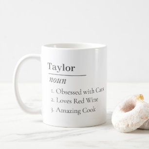 Mug Nom personnalisé Définition Dictionnaire drôle Fai