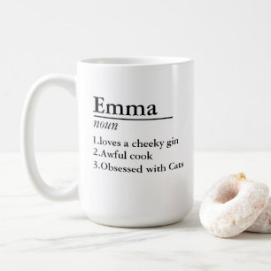 Mug Nom personnalisé Définition Gray Satin Laser