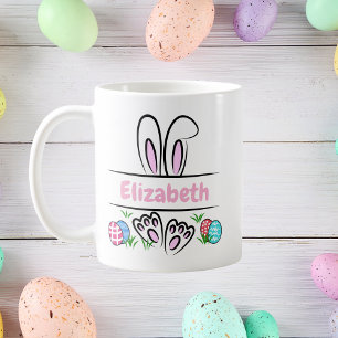 Mug Nom personnalisé des oreilles lapin de Pâques