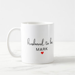 Mug Nom personnalisé du futur mari en amour rouge