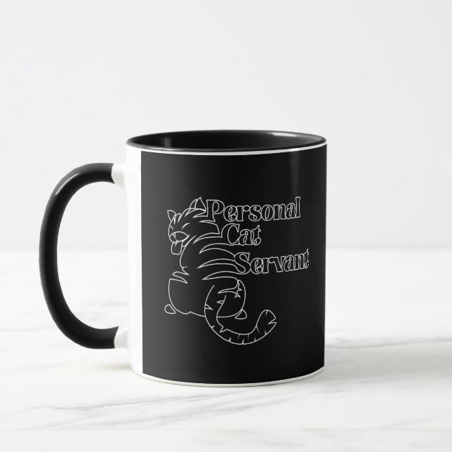 Mug Nom personnalisé du serviteur de chat personnel (Gauche)