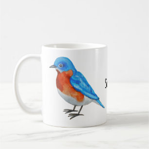 Mug Nom personnalisé Eastern Bluebird Bird Watcher