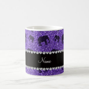 Mug Nom personnalisé éléphants à parties scintillant v