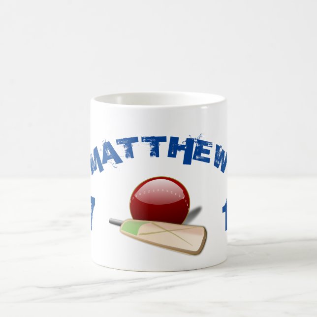 Mug Nom personnalisé et numéro Jersey Cricket (Centre)