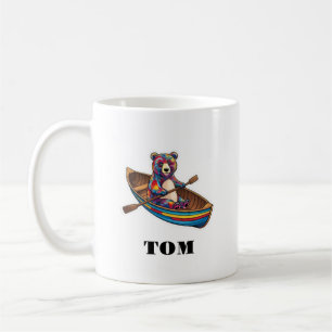 Mug Nom personnalisé et ours à ramer personnalisé
