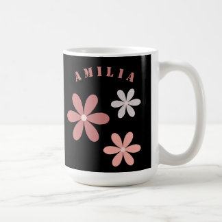 Mug Nom personnalisé floral mou