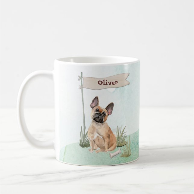 Mug Nom personnalisé French Bulldog Pet Chien (Gauche)