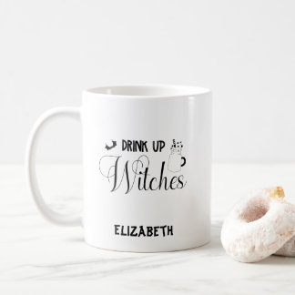 Mug Nom personnalisé Halloween Boire jusqu'aux sorcièr