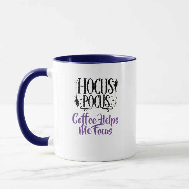 Mug Nom personnalisé 'Hocus Pocus Café m'aide à me Con (Gauche)