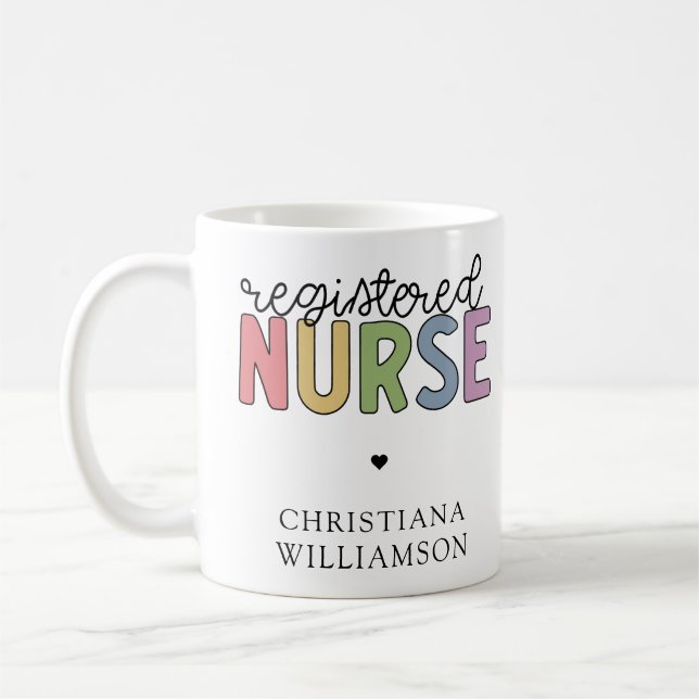 Mug Nom personnalisé Infirmière inscrite infirmière in (Gauche)