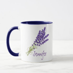 Mug Nom personnalisé Lavender Garden Flower Floral