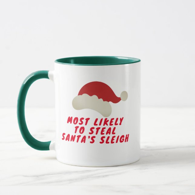 Mug Nom personnalisé Le plus susceptible de [texte per (Gauche)