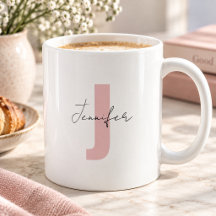 Nom personnalisé Lettre initiale Rose Pâle Rose St