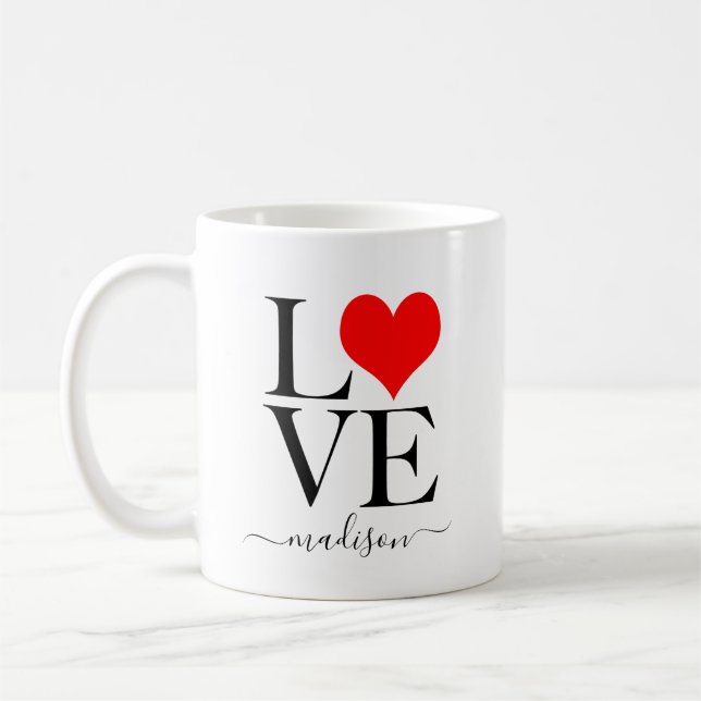 Mug Nom personnalisé LOVE tendance (Gauche)