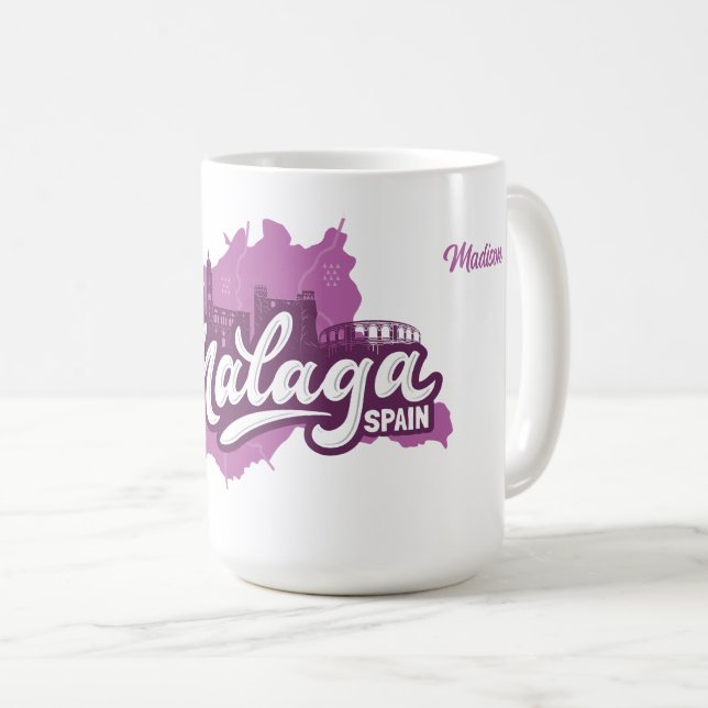 Mug Nom personnalisé Malaga Espagne (Devant droit)