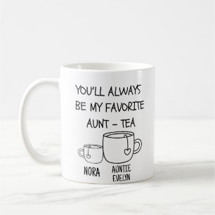 Mug Nom personnalisé Meilleure tante Tante Tante Thé D