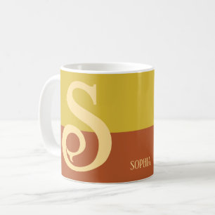 Mug Nom personnalisé moderne Lettre Thanksgiving coule