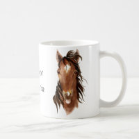 Nom personnalisé Monogramme Cheval avec attitude