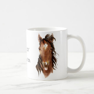 Mug Nom personnalisé Monogramme Cheval avec attitude