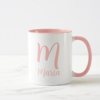 Mug Nom personnalisé Monogramme Élégante Typographie r