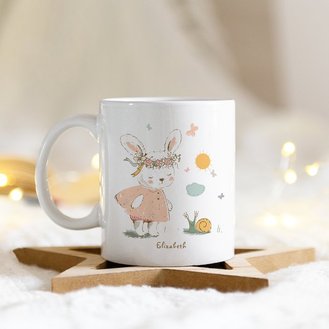 Mug Nom personnalisé Motif de lapin de Pâques (Créateur téléchargé)