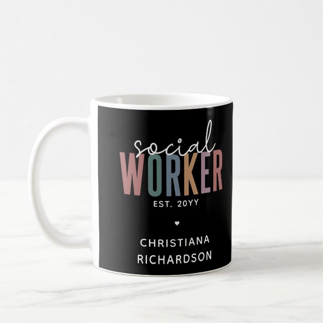 Mug Nom personnalisé Offres de diplôme d'un travailleu (Gauche)