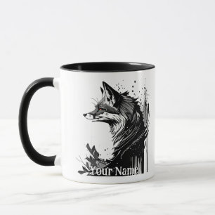 Mug Nom personnalisé ou Renard de texte Renards aquare